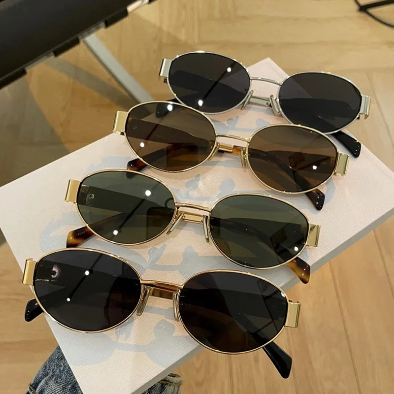 Oval Metal Frame Sunglasses - Image 6