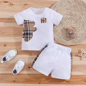Baby Bear Print Outfit Set