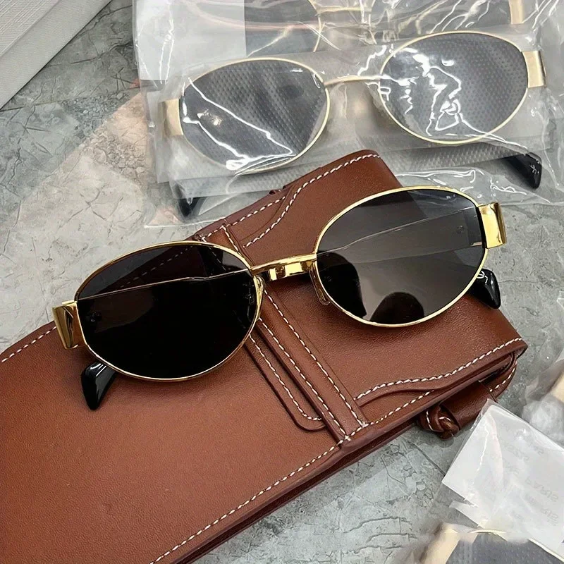Oval Metal Frame Sunglasses - Image 2
