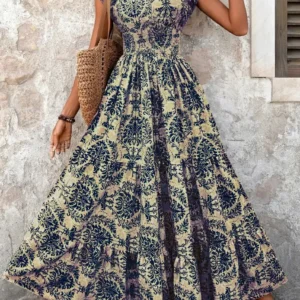 Vintage Floral V-Neck Dress