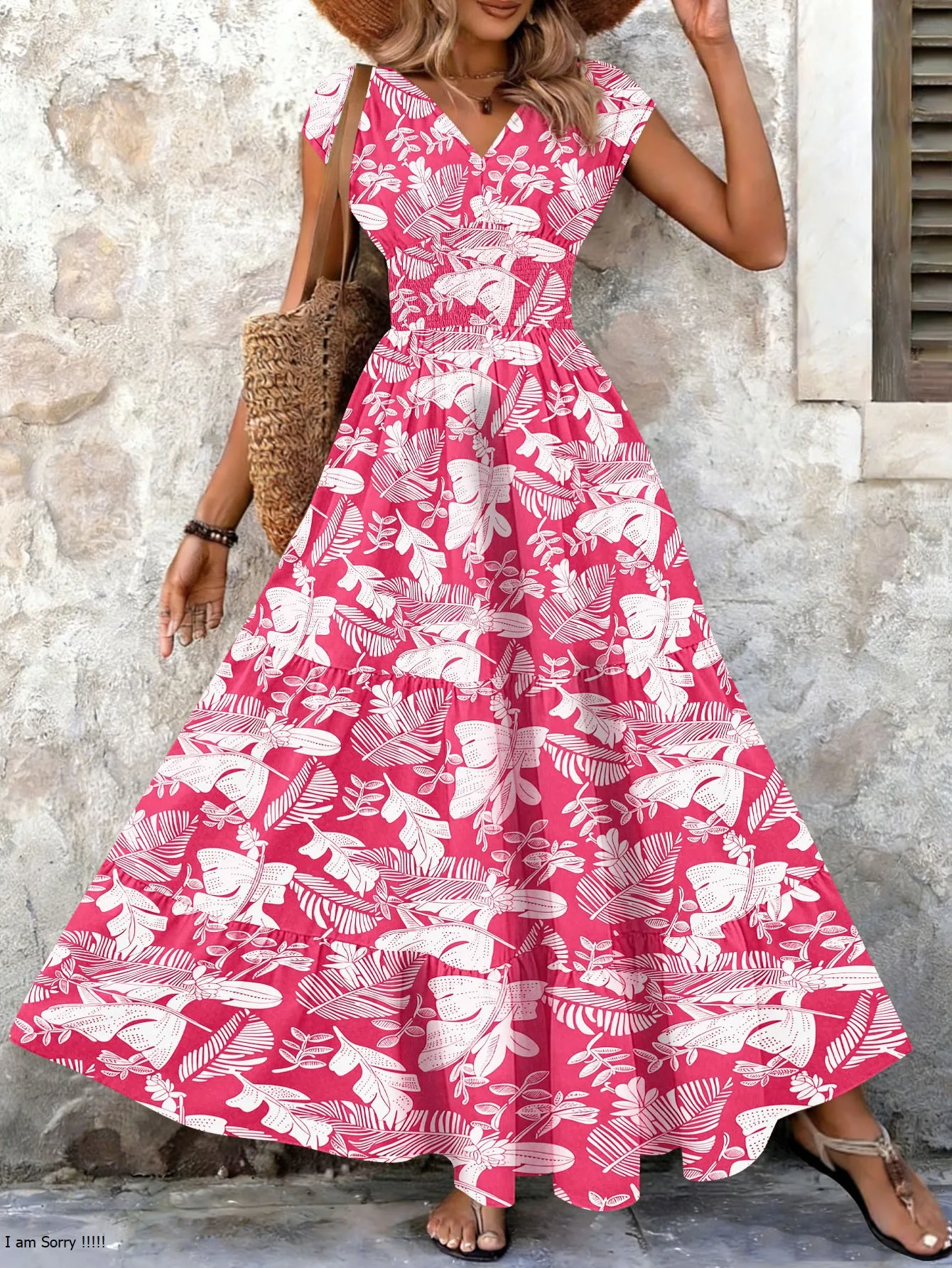 Vintage Floral V-Neck Dress - Image 3