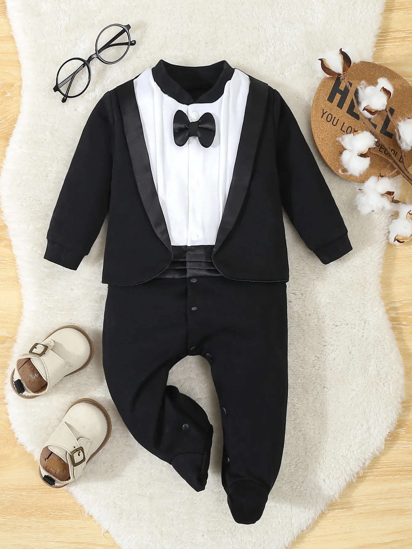 Infant Gentleman Footed Romper