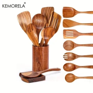 Teak Wooden Kitchen Utensils Set